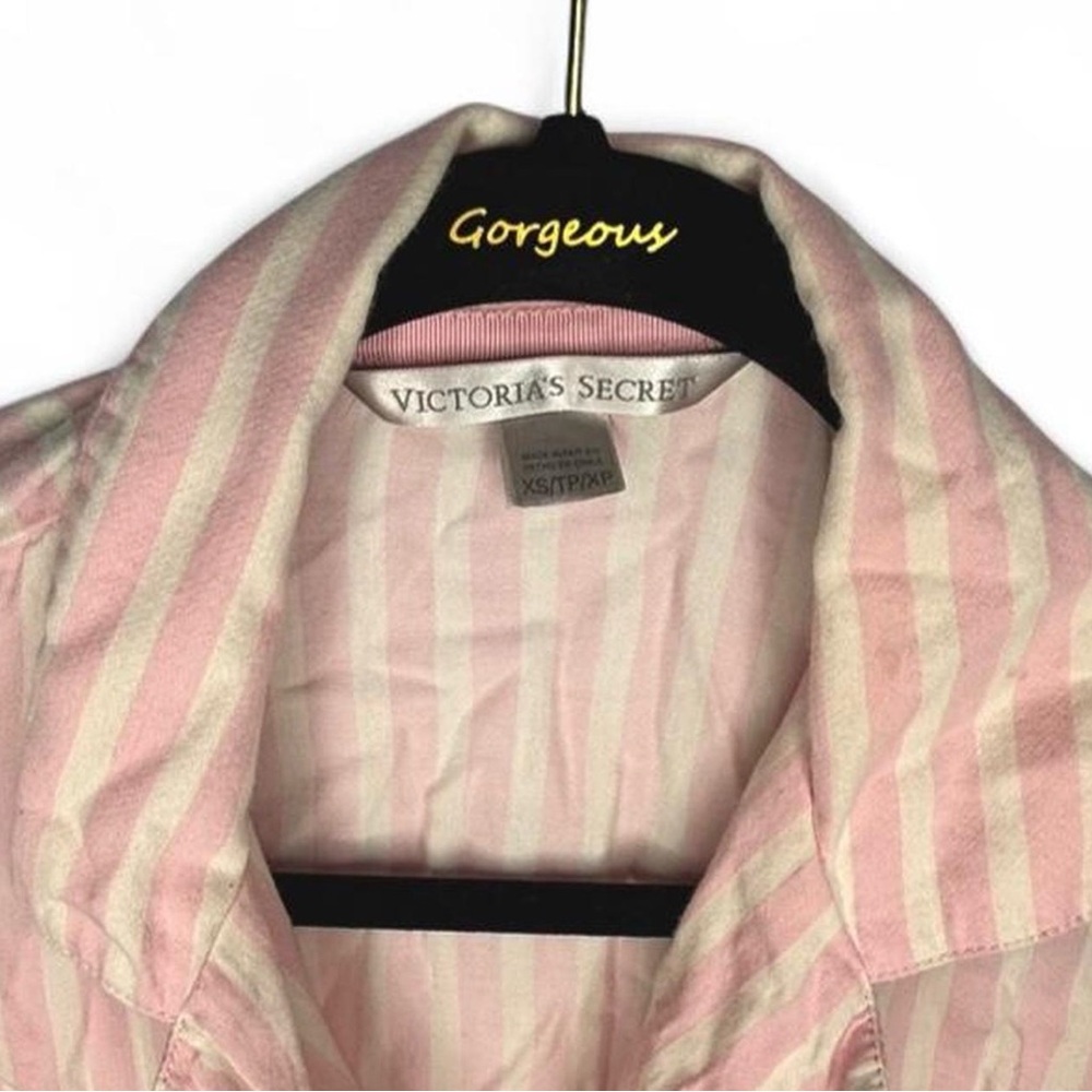 Victoria's Secret Pink and Cream Pajama Set. Size XS. 100% Cotton. Well loved! - Picture 2 of 8